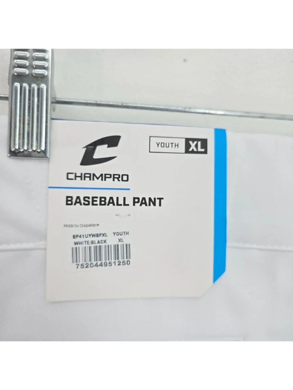NWT Champro White Open Bottom Relaxed Fit MVP Baseball Softball Pant Youth XL